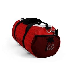 small red duffle bag